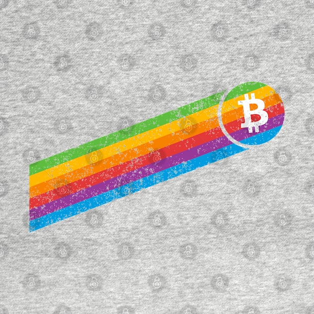 Vintage Retro Bitcoin Rainbow by stuffbyjlim